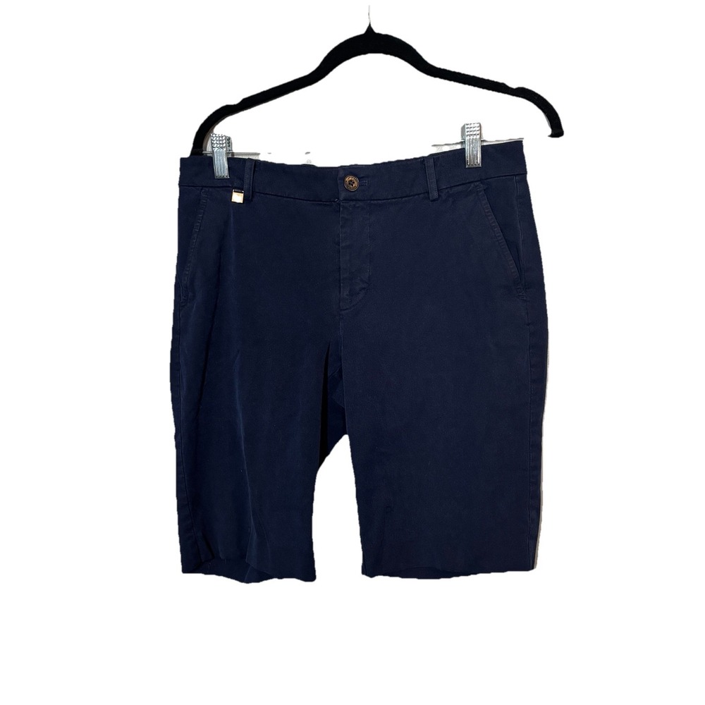 Lauren Ralph Shorts Womens Size 4 Blue Bermuda Shorts Preppy Golf Casual Cotton